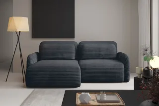 Ecksofa Schlafsofa Sofa SIMONE in Stoff Ambience Anthrazit Ottomane Links