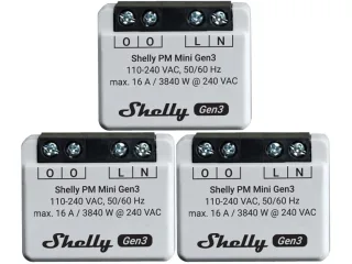 SHELLY WLAN-Leistungsmesser Plus PM Mini Gen.3, weiß, 3 Stück