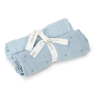 Little Dutch Musselintuch Pure Denim - Blau