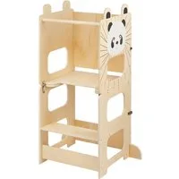 JEOBEST Stehhilfe Kleinkindturm, Lernturm, Stehturm, 3-in-1-Küchenhocker, (1 St, Holz, Klappbar) Helfer mit Kreidetafel