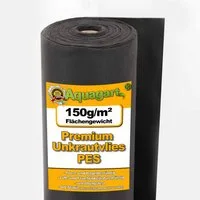 Aquagart Unkrautvlies 25m² Unkrautvlies Gartenvlies Mulchvlies Bodengewebe 150g 1m breit PES, (1-St)