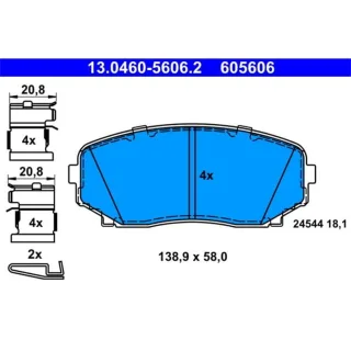 ATE Bremsbel?ge vorne Mazda Cx-7 Cx-9