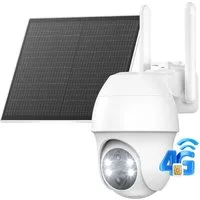 Topcony Überwachungskamera 4G LTE Überwachungskamera Aussen Akku mit SIM Karte Aussen Solar/Akku (Aussen, Außenbereich,Home,Schule,Geschäft,Wald,Farm,Campingbus,Straße, Bewegungserkennung&Alarm,IP65 &Solarstromversorgung,Alexa, 1-tlg., 15M Farbnachts