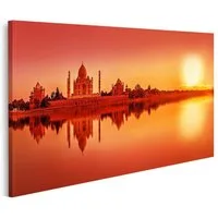 islandburner Leinwandbild Bild auf Leinwand Taj Mahal Sonnenuntergang Agra Indien Panoramablick