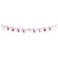 Boland Girlande Baby Girl Buchstabengirlande, Raumdeko für Geburt, Babygeburtstag oder Pullerparty!