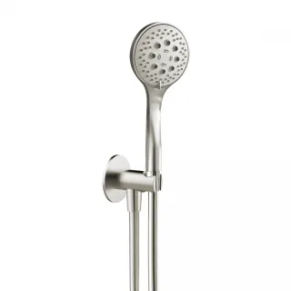 Herzbach spa ix Wannen-Set rund m. Brauseanschlussbogen 70 hb 100 multi bs 160, Edelstahl matt gebür 17.914700.1.09