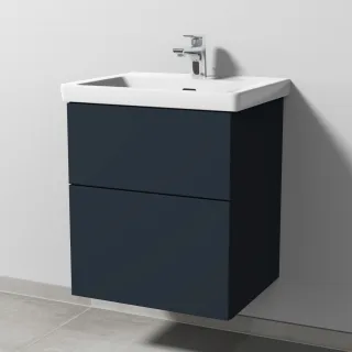 Sanipa 3way Waschtischunterbau zu Villeroy & Boch Subway 3.0 Waschtisch mit 2 Auszügen, Marine-Matt SP8521R