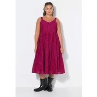 Studio Untold Midikleid Midi-Trägerkleid A-Linie Lochstickerei Volants