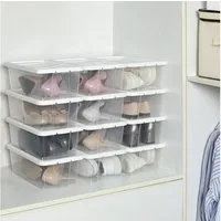 SONGMICS Schuhbox Aufbewahrungsboxen (12 St), für Schuhe bis Größe 41