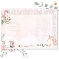 TOBJA Schreibtischunterlage A3 Schreibtischunterlage Einhorn Mädchen Rosa Unicorn