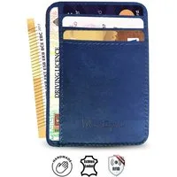 Wrischan Kartenetui 100% Echtleder Kartenetui SEHR Slim und FLACH Kreditkartenetui (Slim Wallet), Kartenhalter für bis zu 12 Kreditkarten, Brieftasche, Mini Geldbörse