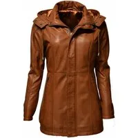 Zimmert Leather Lederjacke Pauline (1-St) Parka, Lammnappa, weich, Kapuze, Schwarz, Braun, Rot, Cognac