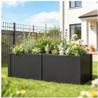 Outsunny Hochbeet Blumenkasten (Pflanzkasten, 1 St., Pflanzkübel), 351L Volumen, offene Bodenstruktur