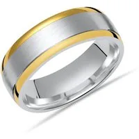 Unique Fingerring Matter Silberring polierte goldene Kanten - Größe wählbar R8537