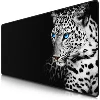 Titanwolf Gaming Mauspad XXL Speed Mousepad 900 x 400 x 3 mm, Schreibtischauflage, abwaschbar, rutschfeste Rückseite, Geschwindigkeit & Präzision, White Leopard