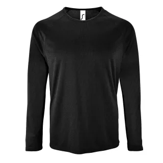 SOLS Mens Sporty Long Sleeve Performance T-Shirt (Schwarz)