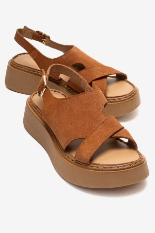 Vien Leder-Plateau-Sandale (Damen)
