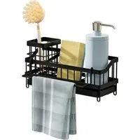 GLIESE Küchenorganizer-Set Spülen-Organizer Automatische Entwässerung für Küche, für Spüle, Arbeitsplatte, Badezimmer, Waschraum, Küche, 24,5x9x13 cm