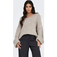 JDY V-Ausschnitt-Pullover JDYDINEA L/S REVERSIBLE PULLOV. KNT NOOS Kunstfaser, regular fit