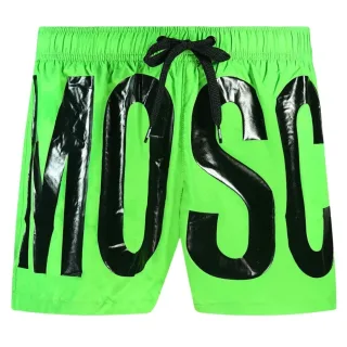 Hellgrüne Kurze Badeshorts Mit Logo-print Von Moschino
