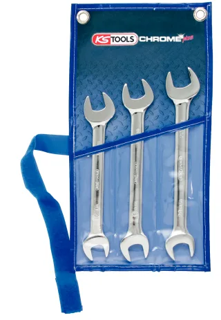 KS Tools CHROMEplus Doppel-Maulschlüssel-Satz, 3-tlg - 518.0743
