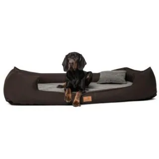 Tierlando ® Nonplusultra LINUS orthopädisches Hundebett Visco PLUS Kunstleder braun 1,3 m, 25 cm, 1 m