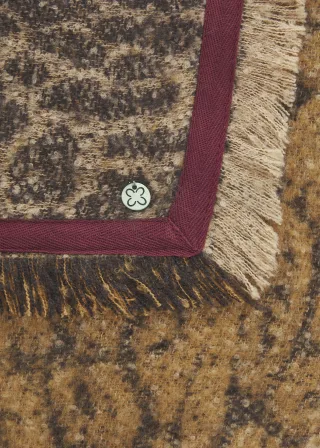 Jacquard-Dreieckstuch mit Leo-Muster kamel