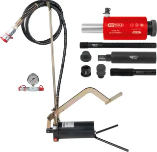 KS Tools Hydraulik-Einheit 16t, mit Hydraulik-Pumpe und Manometer, 15-tlg - 440.0575