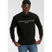 Tommy Hilfiger Sweatshirt TOMMY LOGO unifarben, casual, regular fit, Baumwollmix, Rundhals