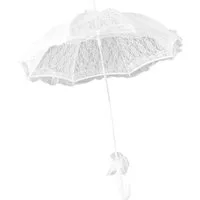 Festartikel Müller GmbH Stockregenschirm Schirm Weiß 65cm Durchmesser Hochzeit Trauung 80cm lang