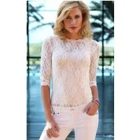 Passioni Spitzenbluse Lange Tunika mit Camisole-Top
