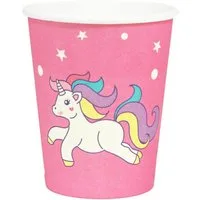 Das Kostümland Einwegbecher Einhorn Geburtstags Artikel - Pappbecher (10er Set, Papier, Pappe