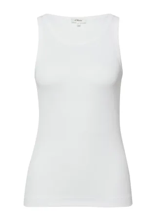 s.Oliver Red Label - Gestreiftes Top mit Rundhalsausschnitt weiß - Gr. - 38