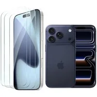 CLM-Tech Displayschutzglas 3X für iPhone 17 Pro 6,3 Zoll, Panzerglas Folie - Anti-Fingerabdruck und kratzfest -, 3 Stück, Gehärtetes 9H Glas
