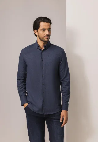 State of Art - Hemd mit Button-Down-Kragen kobalt/dunkelblau - Gr. - L