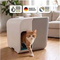 elly&bruce Katzentoilette, innovative Katzentoilette "Cloou", XL Katzenklo geschlossen, inkl. Schaufel & Eimer, Weniger Streu