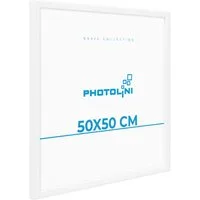 PHOTOLINI Bilderrahmen modern mit bruchsicherem Acrylglas, Holz MDF für Fotos & Poster, für 1 Bilder (1 Einzelrahmen), Posterrahmen 50x50 cm quadratisch zum Aufhängen