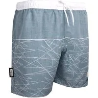 GUGGEN Mountain Badehose Badehose Herren Beachshorts Boardshorts Strandhose grau weißes Muster Schnelltrocknende Badeshorts mit Kordelzug grau weißes Muster