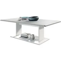 Vladon Couchtisch Mono (Wohnzimmertisch, mit Ablageboden), Weiß matt (120 x 40 x 70)