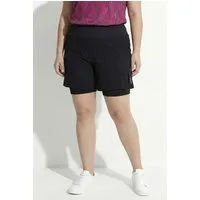 Ulla Popken Jeansshorts 2-in-1-Funktionsshorts High Waist