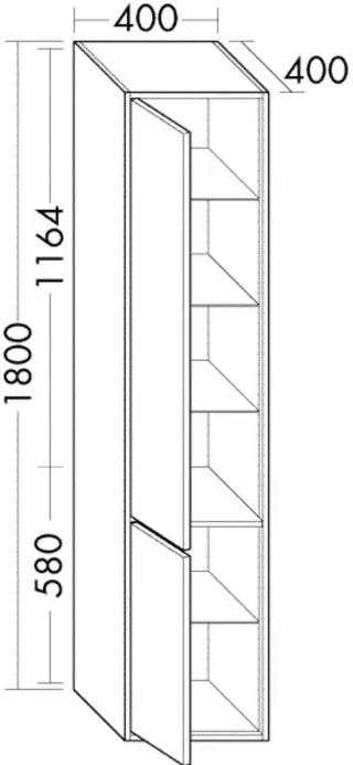 Burgbad Hochschr.Uomo PG2 1800x400x400 Sand Solid Matt, HSUO040LF7461 HSUO040LF7461