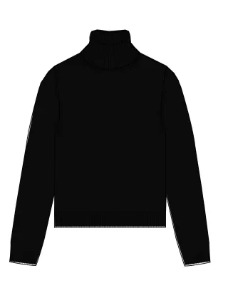CLARINA - NOS Rollkragen-Pullover,1/1Arm 900 schwarz - Gr. - 40