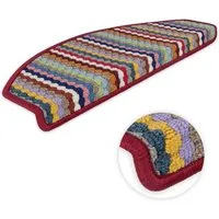 Metzker® Stufenmatte Stufenmatten Multistripe Bunt Halbrund in SparSets, halbrund, Höhe: 6 mm, 15 Stück im Set - Bunt