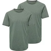 ONLY & SONS T-Shirt ONSBENNE (Set) zeitloses T-Shirt mit Overdye-Färbung für einen gewaschenen Used-Look