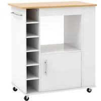 COSTWAY Küchenwagen, mit Gewürzregalen für 6 Flaschen, rollbar, bis 61kg