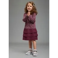 KangaROOS Jerseykleid Kleid mit Allover-Muster und Volants für kleine Mädchen Shirtkleid mit Allover-Muster, kniefrei, mit Volants