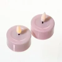 Deluxe Homeart LED-Teelicht LED Teelichter Mia flackernd mit Batterien D: 4,1cm rosa 2 Stück, LED Classic, warmweiß (2100K bis 3000K)