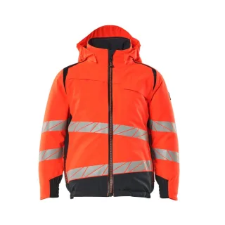 MASCOT Winterjacke für Kinder ACCELERATE SAFE Hi-vis Rot / Schwarzblau 140 - 19935-449-22210-140