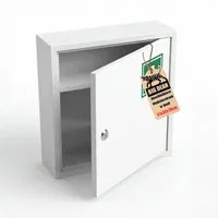 BigDean Medizinschrank aus Stahl abschließbar mit 2 Schlüsseln (Packung, 1-St., Medizinschrank) Kompaktes Design, Innenfächer für Medikamente & Erste-Hilfe-Zubehör