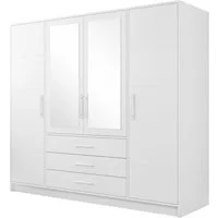 MIRJAN24 Kleiderschrank Bali 4D (mit Drehtüren, Spiegel und Schubladen) Schrankaufsatz als Option